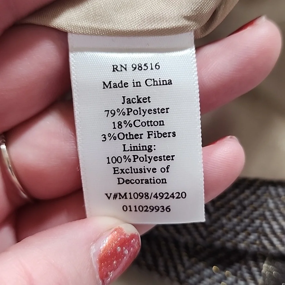 Coldwater Creek Brown Sparkle Fitted Work Business Blazer